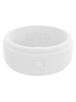 Men's White Marble Step Edge Silicone Ring -Silicone Jewelry & Accessories StepEdge.White .Front 1