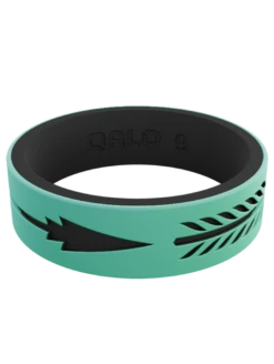 Women's Strata Arrow Silicone Ring -Silicone Jewelry & Accessories Strata.Narrow.Arrow .AquaBlack.Front e6231d48 3442 4c1e 904f d683f17c4aa5