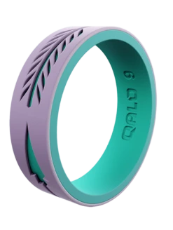Women's Strata Arrow Silicone Ring -Silicone Jewelry & Accessories Strata.Narrow.Arrow .PurpleTeal.Angle