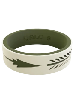 Women's Strata Arrow Silicone Ring -Silicone Jewelry & Accessories Strata.Narrow.Arrow .SandOlive.Front