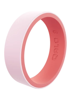 Women's Strata Silicone Ring -Silicone Jewelry & Accessories Strata.Narrow.PopofPink.Angle