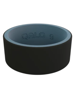 Men's Strata Silicone Ring -Silicone Jewelry & Accessories Strata.Wide .BlackDenim.Front