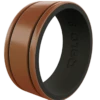 Men's Metallic Score Strata Silicone Ring -Silicone Jewelry & Accessories Strata.Wide .Score .CopperBlack.Angle