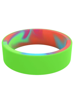 Switch Reversible Tie-Dye Silicone Ring -Silicone Jewelry & Accessories Switch.NeonGreenTieDye.Front
