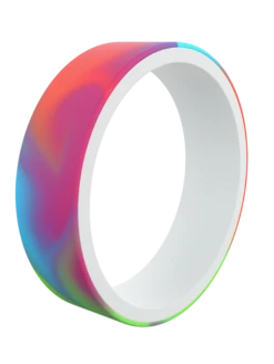 Switch Reversible Tie-Dye Silicone Ring -Silicone Jewelry & Accessories Switch.WhiteTieDye.Angle