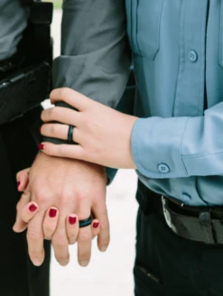 Women's Thin Blue Line Silicone Ring -Silicone Jewelry & Accessories ThinLine.Narrow.Lifestyle1