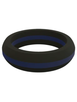 Women's Thin Blue Line Silicone Ring -Silicone Jewelry & Accessories ThinLine.Narrow.Police.Front