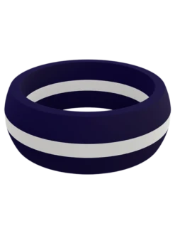 Men's Thin White Line Silicone Ring -Silicone Jewelry & Accessories ThinLine.Wide .EMT .Front