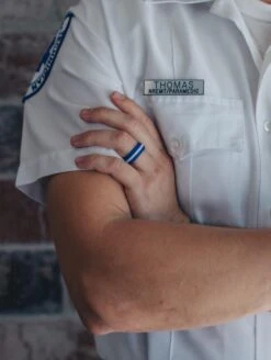 Men's Thin White Line Silicone Ring -Silicone Jewelry & Accessories ThinLine.Wide .EMT .Lifestyle1 15ac5d56 73b4 4425 89e9 6259d4500fc7