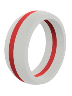 Men's Thin Red Line Silicone Ring