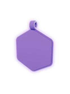 Violet Glow Classic Hex Dog ID Tag -Silicone Jewelry & Accessories Violet Glow Hex Glow