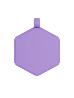 Violet Glow Classic Hex Dog ID Tag -Silicone Jewelry & Accessories Violet Glow Hex Glow Front