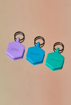 Violet Glow Classic Hex Dog ID Tag -Silicone Jewelry & Accessories Violet Glow Hex Hover