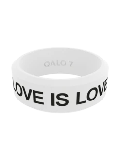 Black Love Is Love Modern Silicone Ring -Silicone Jewelry & Accessories Womens Modern PrideLove WhiteBlack Front Trans