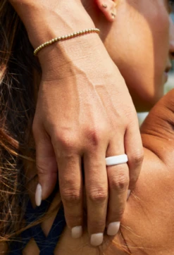 Narrow Polished White Step Edge Silicone Ring -Silicone Jewelry & Accessories Womens NarrowPolishedStep White Hover 478fec34 e24a 43f2 aadf 9aa453946d28