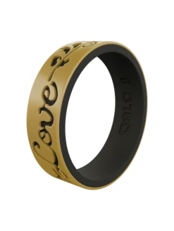 Women's Metallic Strata Filigree Love Silicone Ring