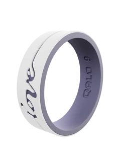 Women's Strata Love Silicone Ring -Silicone Jewelry & Accessories Womens Strata WhiteLilac Angle Love