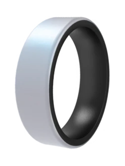 Women's Holographic Switch Reversible Silicone Ring -Silicone Jewelry & Accessories Womens Switch Holographic BlueFrostBlack Angle