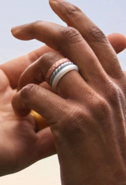 Women's Metallic Forged Stackable Silicone Ring -Silicone Jewelry & Accessories Womens.Classic.Metallic.RoseGold.Hover 1