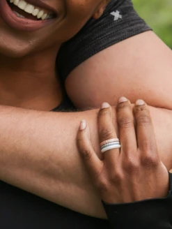 Women's Metallic Forged Stackable Silicone Ring -Silicone Jewelry & Accessories Womens.Classic.Metallic.RoseGold.Lifestyle.2 bed805fd c289 4520 9676 936839210ba3