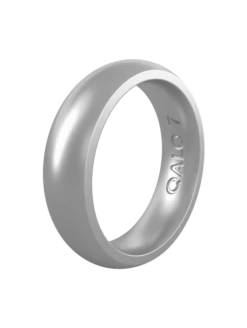 Women's Metallic Classic Silicone Ring -Silicone Jewelry & Accessories Womens.Classic.Metallic.Silver.Angle