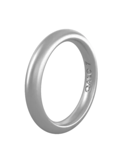 Women's Metallic Classic Stackable Silicone Ring -Silicone Jewelry & Accessories Womens.ClassicStack.Metallic.Silver.Angle