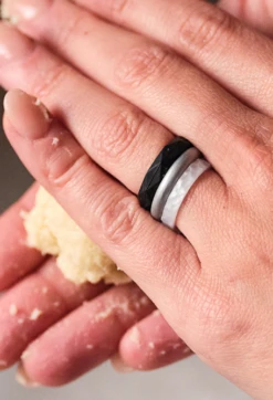 Women's Metallic Classic Stackable Silicone Ring -Silicone Jewelry & Accessories Womens.ClassicStack.Metallic.Silver.Hover