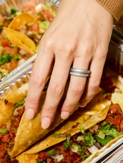 Women's Metallic Classic Stackable Silicone Ring -Silicone Jewelry & Accessories Womens.ClassicStack.Metallic.Silver.Lifestyle.2