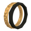 Women's Black & Gold Double Stack -Silicone Jewelry & Accessories Womens.DoubleStack.Metallic.GoldBlack.Angle 50e6d40b 3496 45d8 9949 6918bb33a860