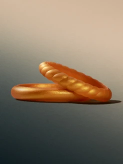 Women's Gold & Black Double Stack -Silicone Jewelry & Accessories Womens.DoubleStack.Metallic.GoldBlack.Lifestyle.2