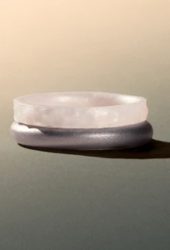 Women's Pearl & Silver Double Stack -Silicone Jewelry & Accessories Womens.DoubleStack.Metallic.PearlSilver.Hover