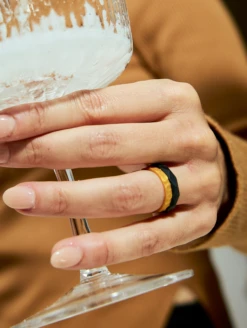 Women's Metallic Forged Stackable Silicone Ring -Silicone Jewelry & Accessories Womens.Forged.Metallic.Gold .Lifestyle.1