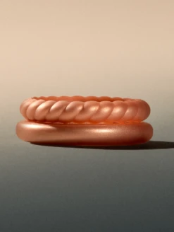 Women's Rose Gold Double Stack -Silicone Jewelry & Accessories Womens.RoseGoldDouble.Stack .Metallic.Lifestyle.2