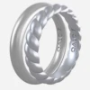 Women's Silver Double Stack -Silicone Jewelry & Accessories Womens.SilverDouble.Stack .Metallic.Angle