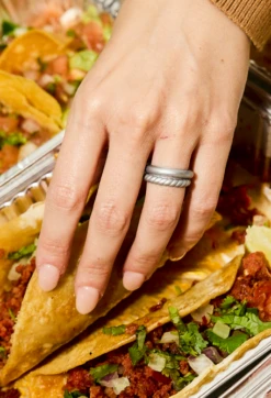 Women's Silver Double Stack -Silicone Jewelry & Accessories Womens.SilverDouble.Stack .Metallic.Hover