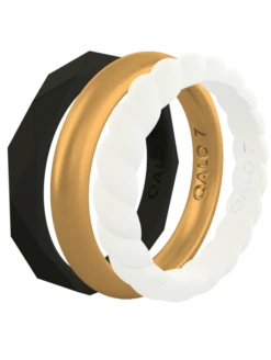 Women's Black, Gold, & White Triple Stack