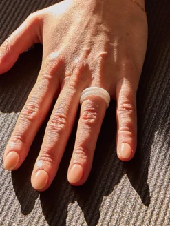 Women's Black, Gold, & White Triple Stack -Silicone Jewelry & Accessories Womens.TripleStack.Metallic.PearlGoldBlack.Lifestyle.2