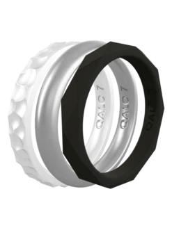 Women's Pearl, Silver, & Black Triple Stack