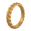 Women's Metallic Twist Stackable Silicone Ring -Silicone Jewelry & Accessories Womens.TwistStack.Metallic.Gold .Angle