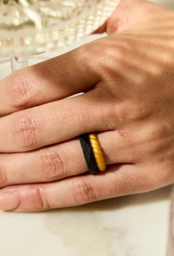 Women's Metallic Twist Stackable Silicone Ring -Silicone Jewelry & Accessories Womens.TwistStack.Metallic.Gold .Hover