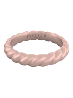 Women's Metallic Twist Stackable Silicone Ring -Silicone Jewelry & Accessories Womens.TwistStack.Metallic.RoseGold.Front