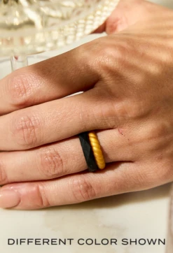 Women's Metallic Twist Stackable Silicone Ring -Silicone Jewelry & Accessories Womens.TwistStack.Metallic.RoseGold.Hover