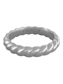 Women's Metallic Twist Stackable Silicone Ring -Silicone Jewelry & Accessories Womens.TwistStack.Metallic.Silver.Front