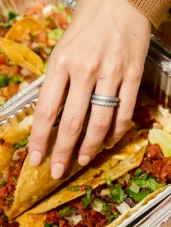 Women's Metallic Twist Stackable Silicone Ring -Silicone Jewelry & Accessories Womens.TwistStack.Metallic.Silver.Lifestyle.1