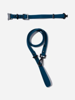 Navy QALO Leash & Collar & Ocean Sunrise TraQ Dog ID Tag Set -Silicone Jewelry & Accessories navy collar leash 144bafbc 2957 4efb 8277 7b717da89485