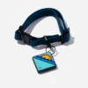 Navy QALO Collar & Ocean Sunrise TraQ Dog ID Tag Set -Silicone Jewelry & Accessories navycollarandtraq